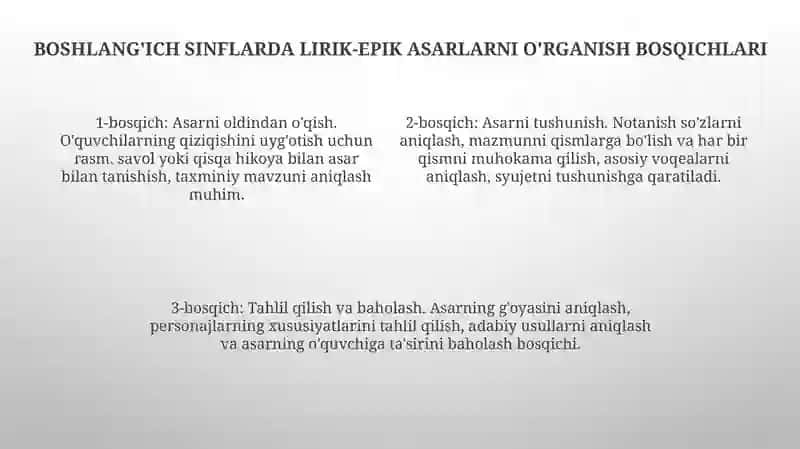 Boshlanğich sinfdaliro epik asarlar ustida ishlash uchun metodiktavsiyalar 4