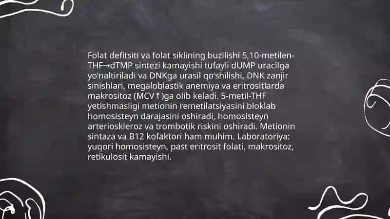 Vitaminlar almashinuvi buzilishi uchun xos boʻlgan metobolik oʻzgarishlar 4