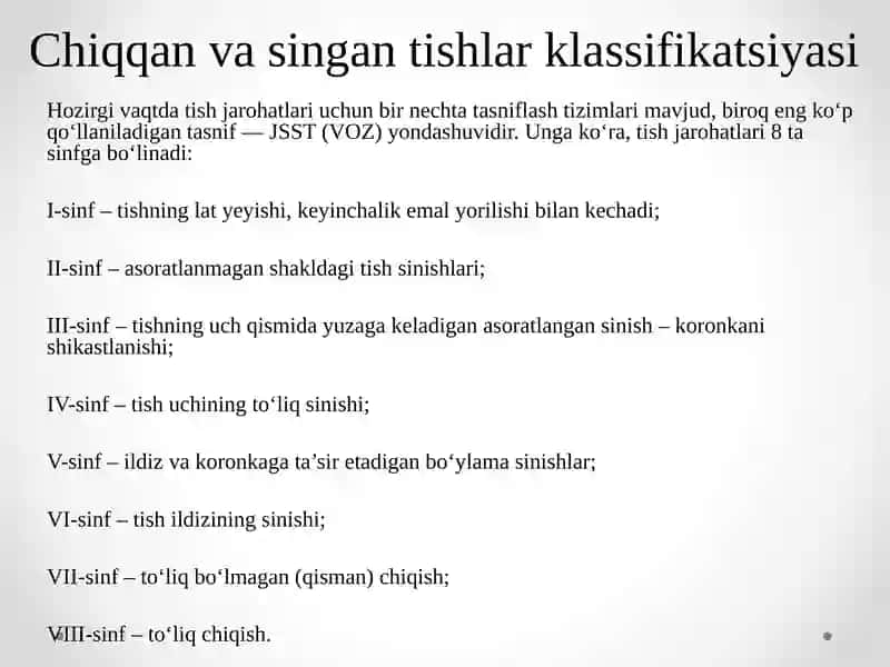 Tish travmalari va giperesteziya 4