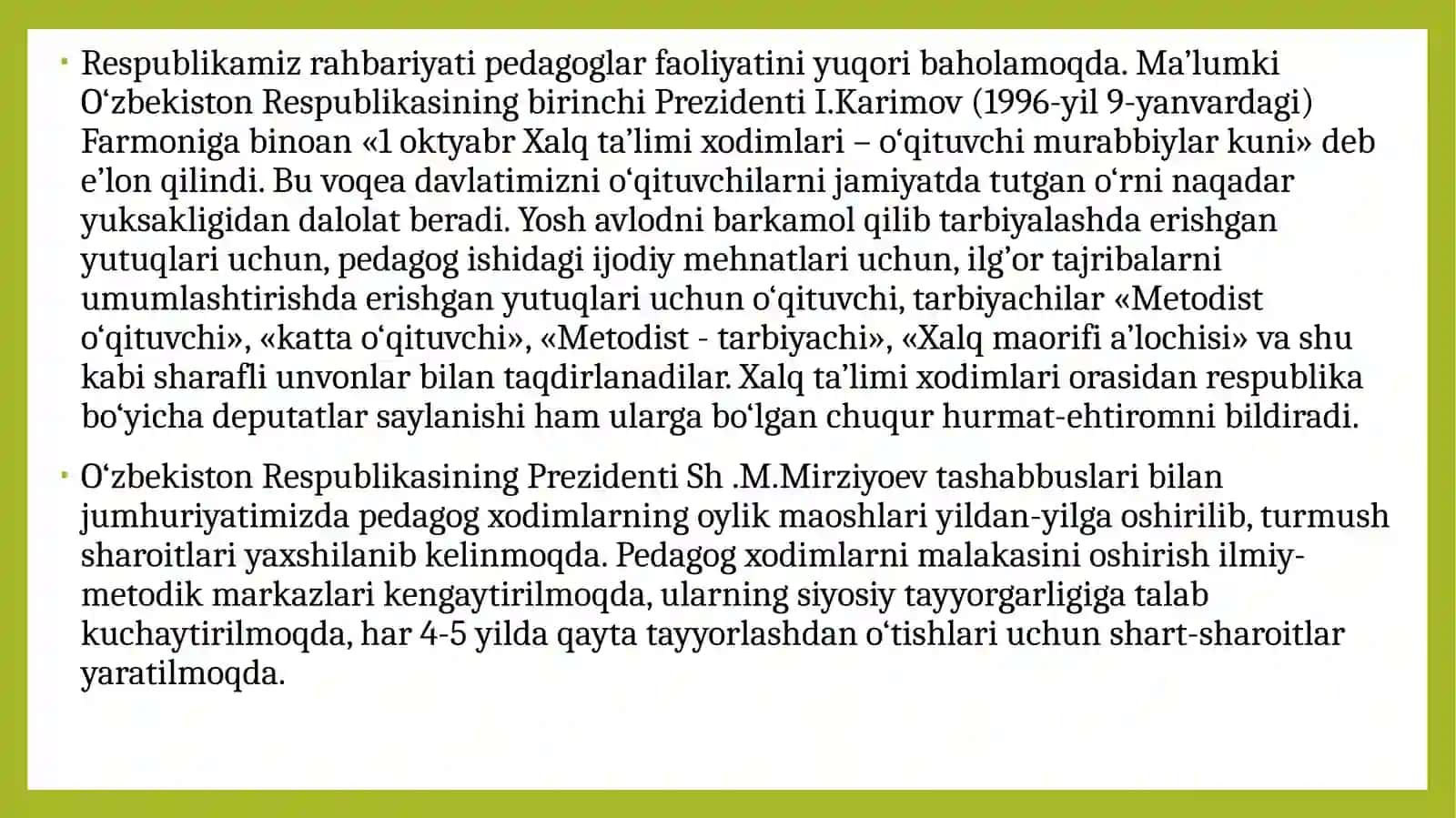 TARBIYACHI VA UNING JAMIYATDA TUTGANOʼRNI 4