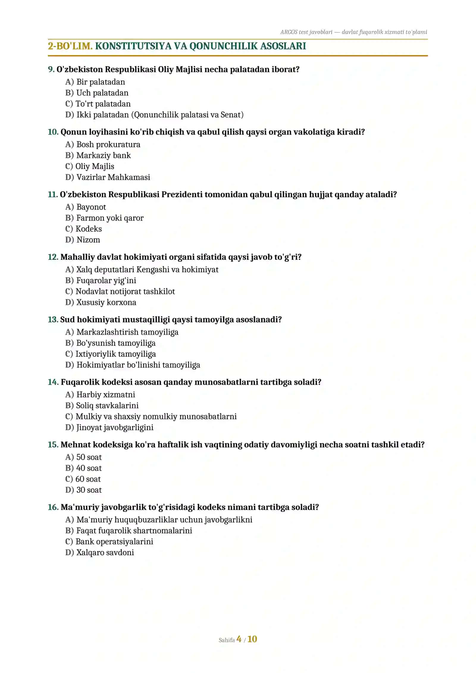 Agros test javoblari 2026 4