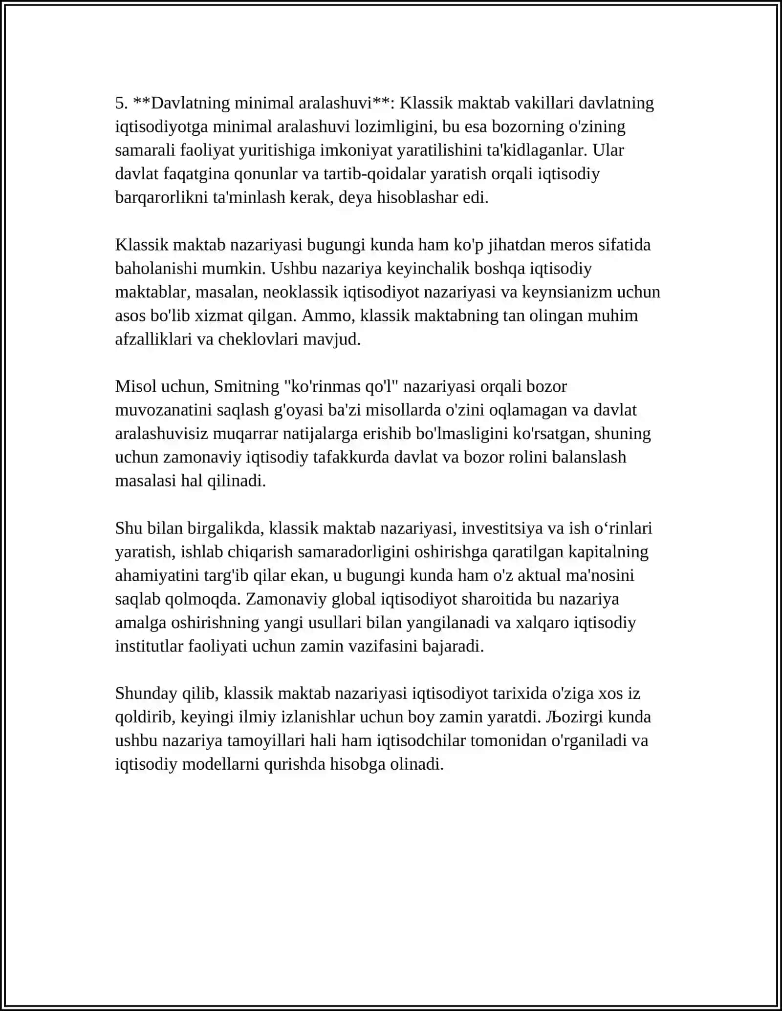 KLASSIK SIYOSIY IQTISODIY MAKTAB VAKILLARINING IQTISODIY QARASHLARI 4