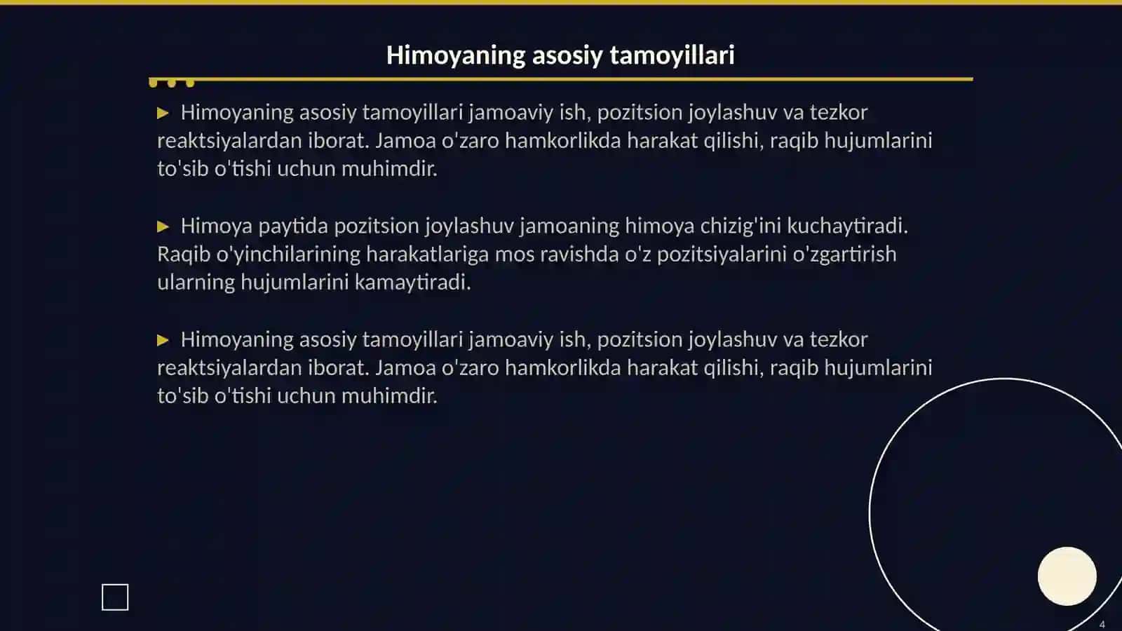 Gandbol oʻyinida jamoa boʻlib himoya qilish taktikasi 4