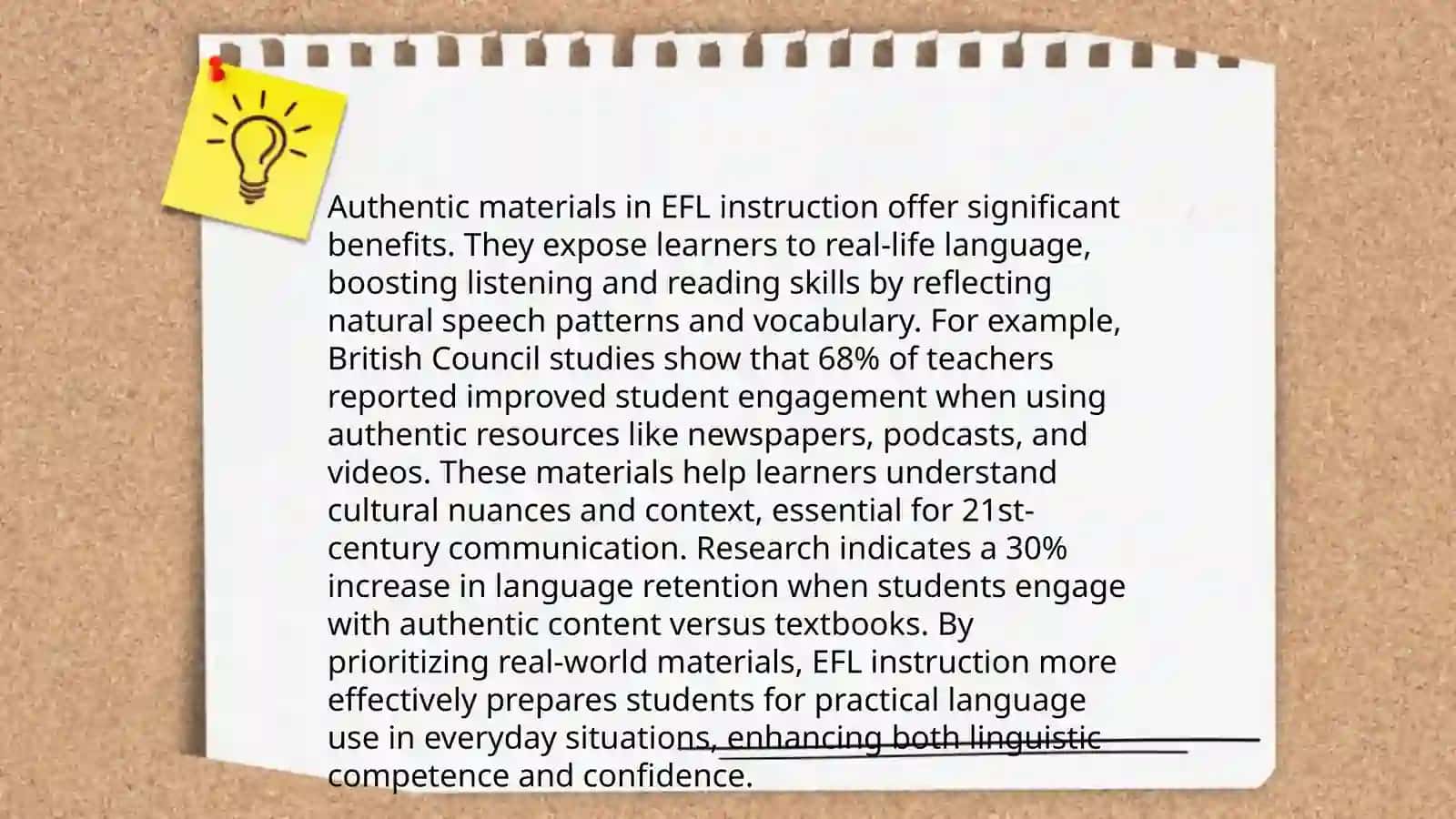 Selecting and applying authentic materials and real world contexts in EFL instruction 4