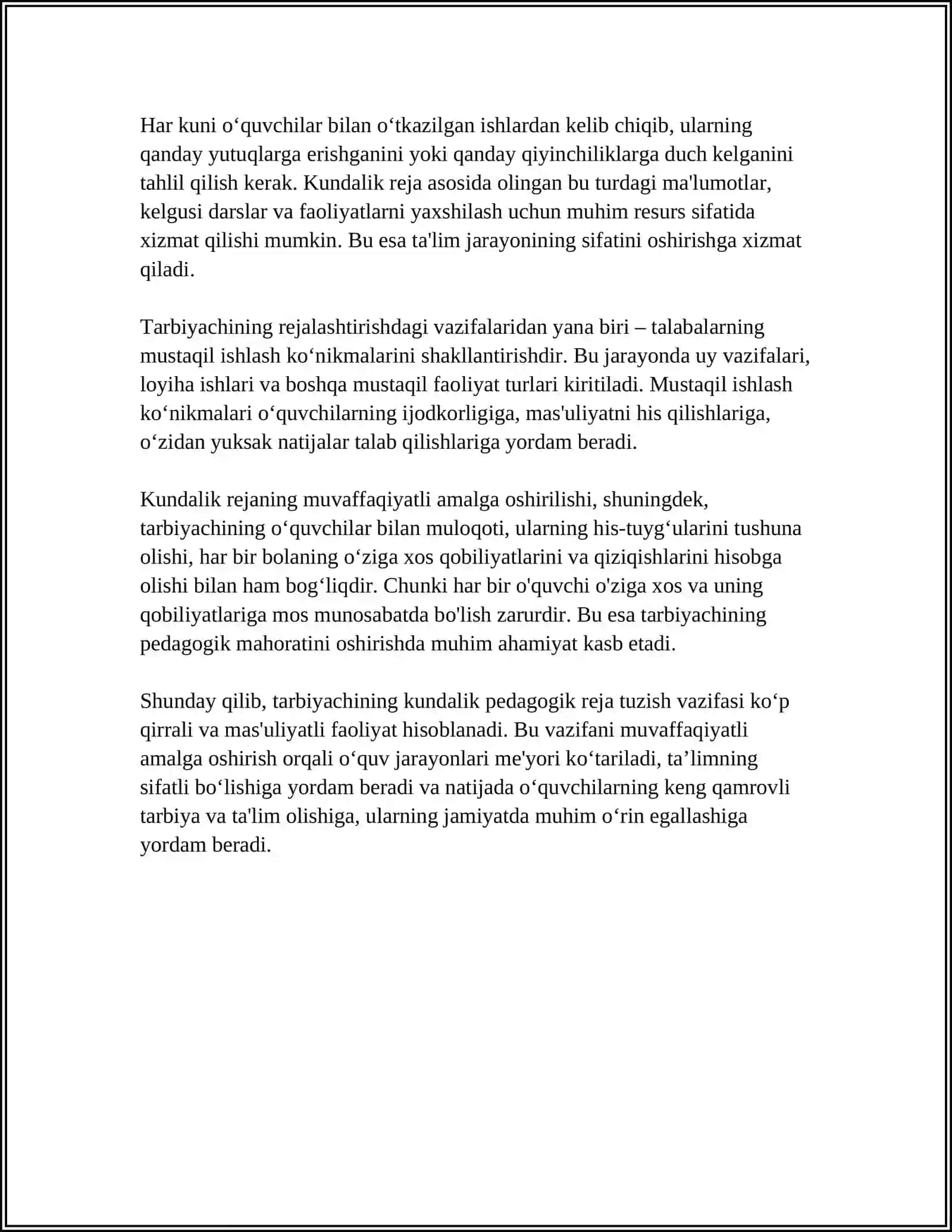 TARBIYACHINING KASBIY VAZIFALARI 4