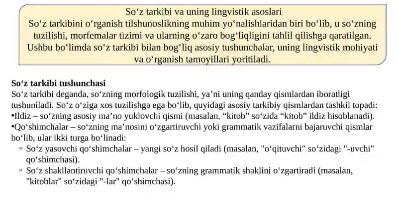 So'z Tarkibini Pedagogik Texnologiyalarni O'rganish 4
