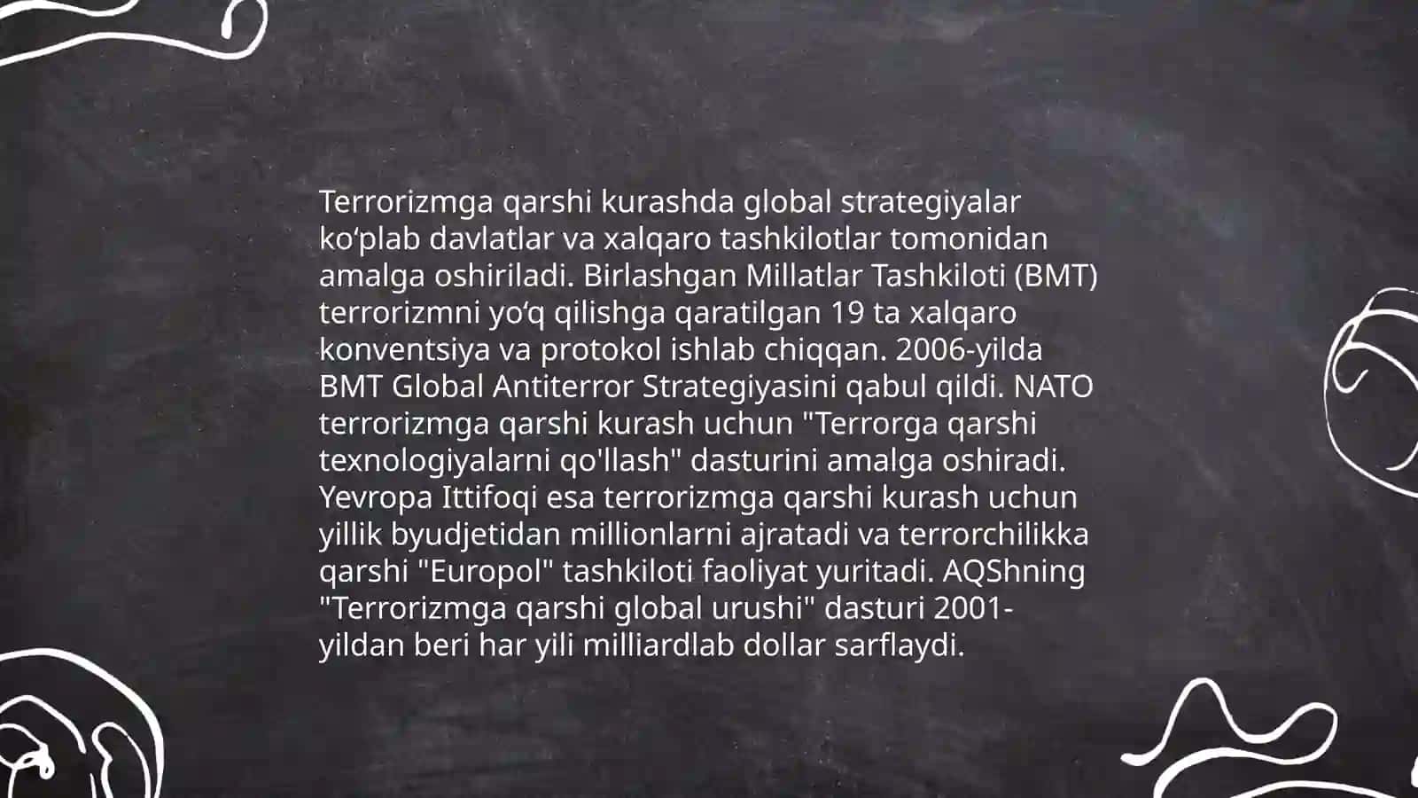 Jahon hamjamiyatining ekstremizm va terrorizmiga qarshi kurash kurash tajribasi 4