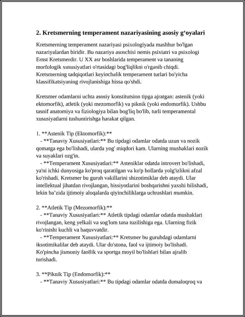 KRECHMERING TEMPERAMENT NAZARIYASI 4