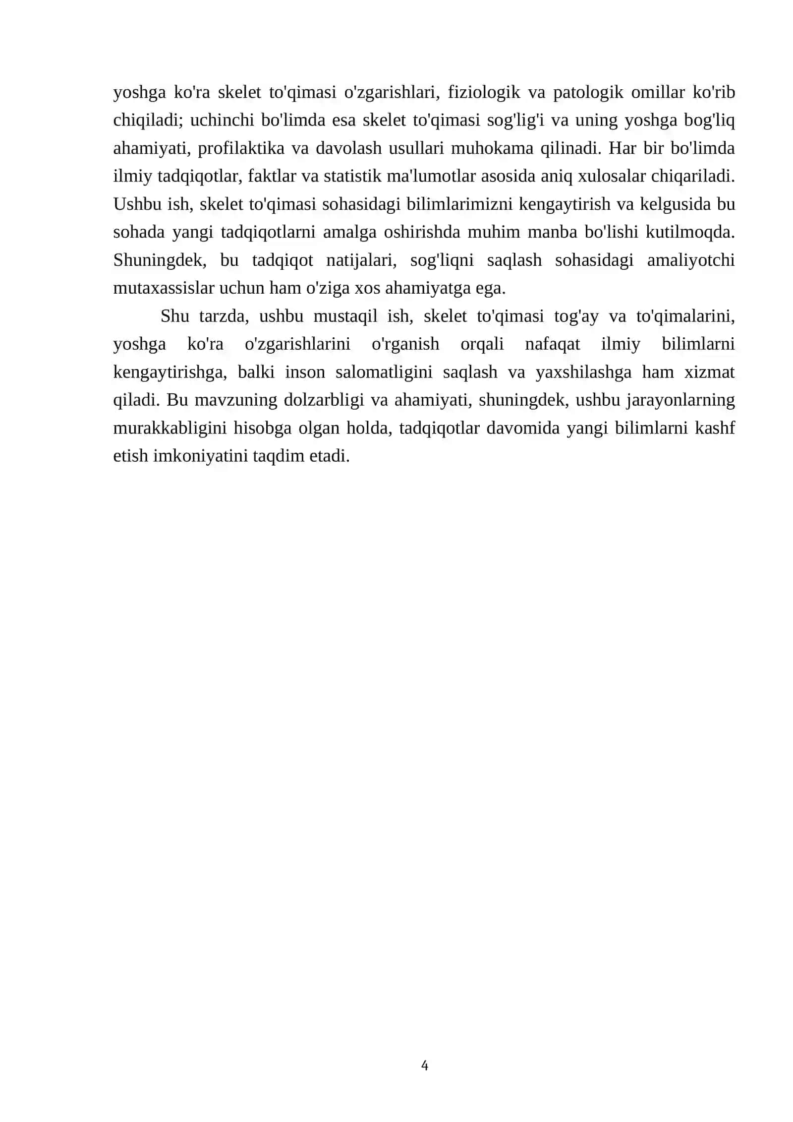 Gistologiya fani:Skelet to'qimasi tog'ay va to'qimalari, yoshga ko'ra o'zgarishlari 4