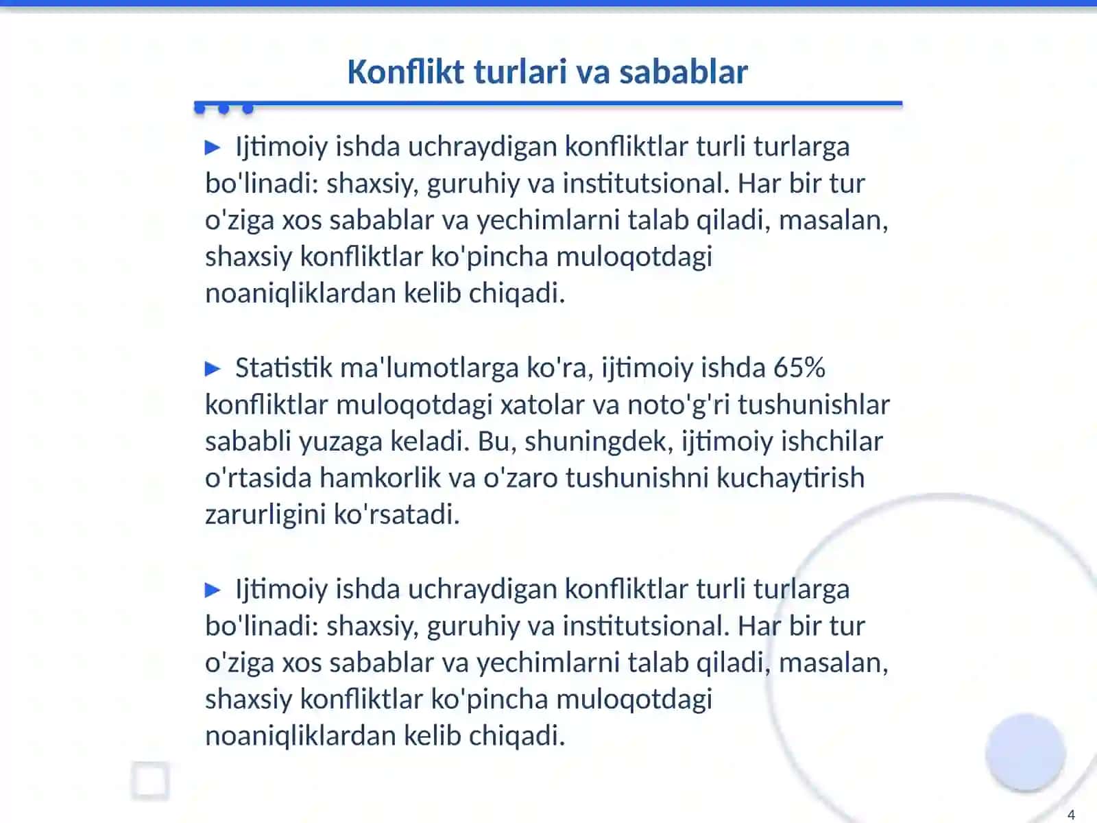 Ijtimoiy ishda konfliktlarni muloqot orqali hal etish 4