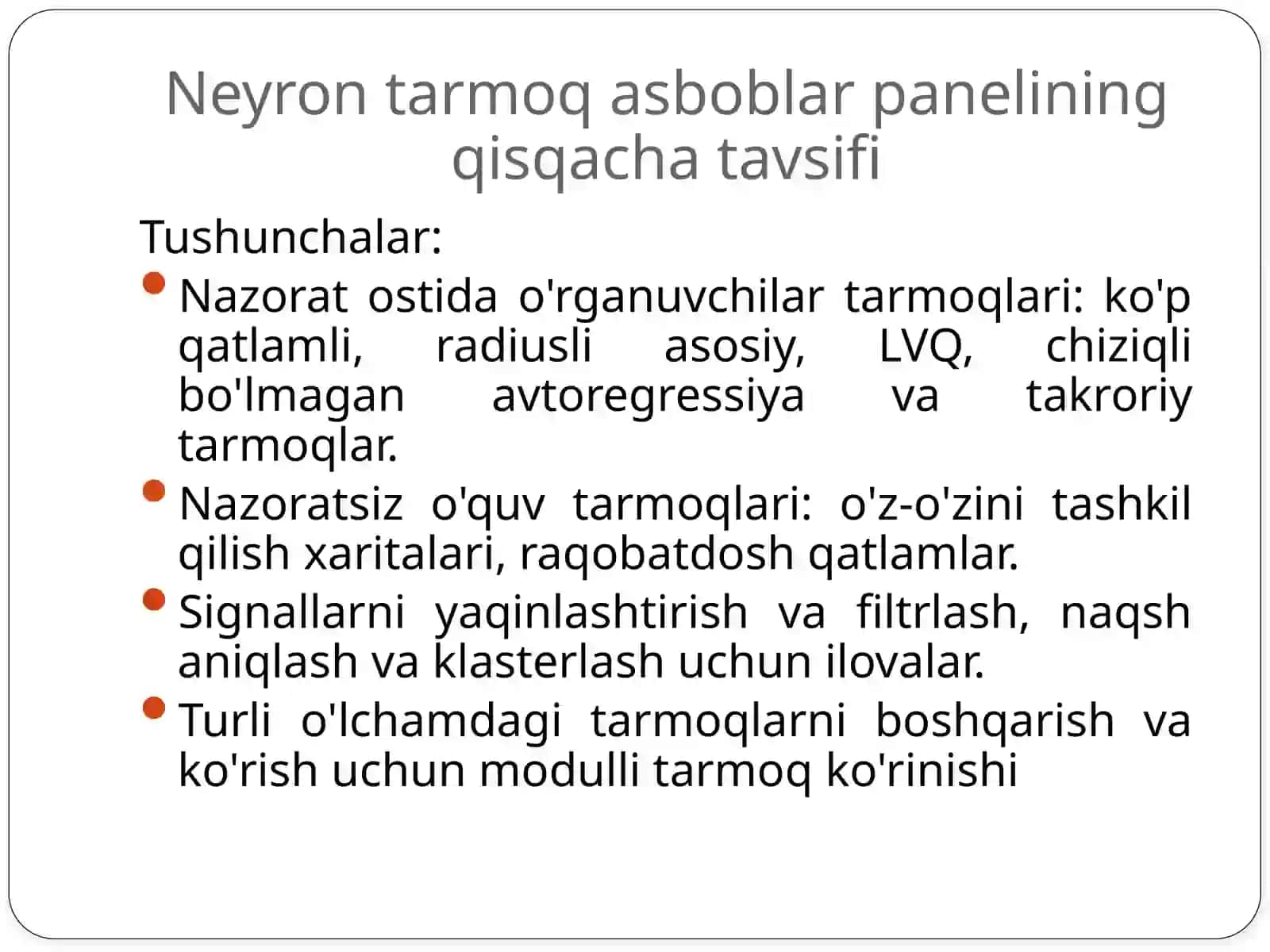 Perceptron va kohenqatlami 4