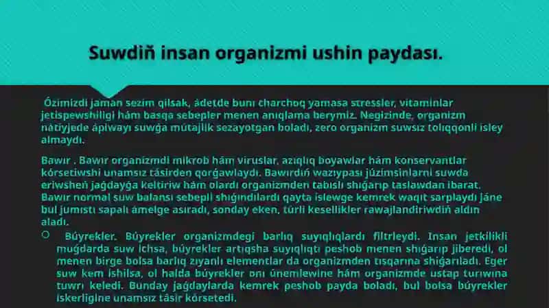 Suw- salamatlıq faktorı sıfatında Oʻzbekstanda xaliqtı suw menen tâmiynleniwiniň tiykargʻi mashqalaları 4