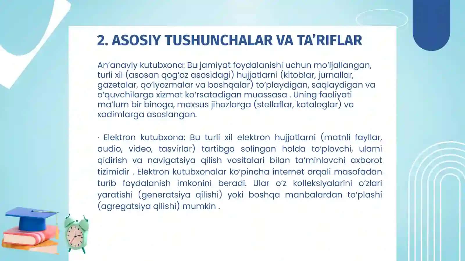 An'anaviy va elektron kutubxona taqqoslanishi 4