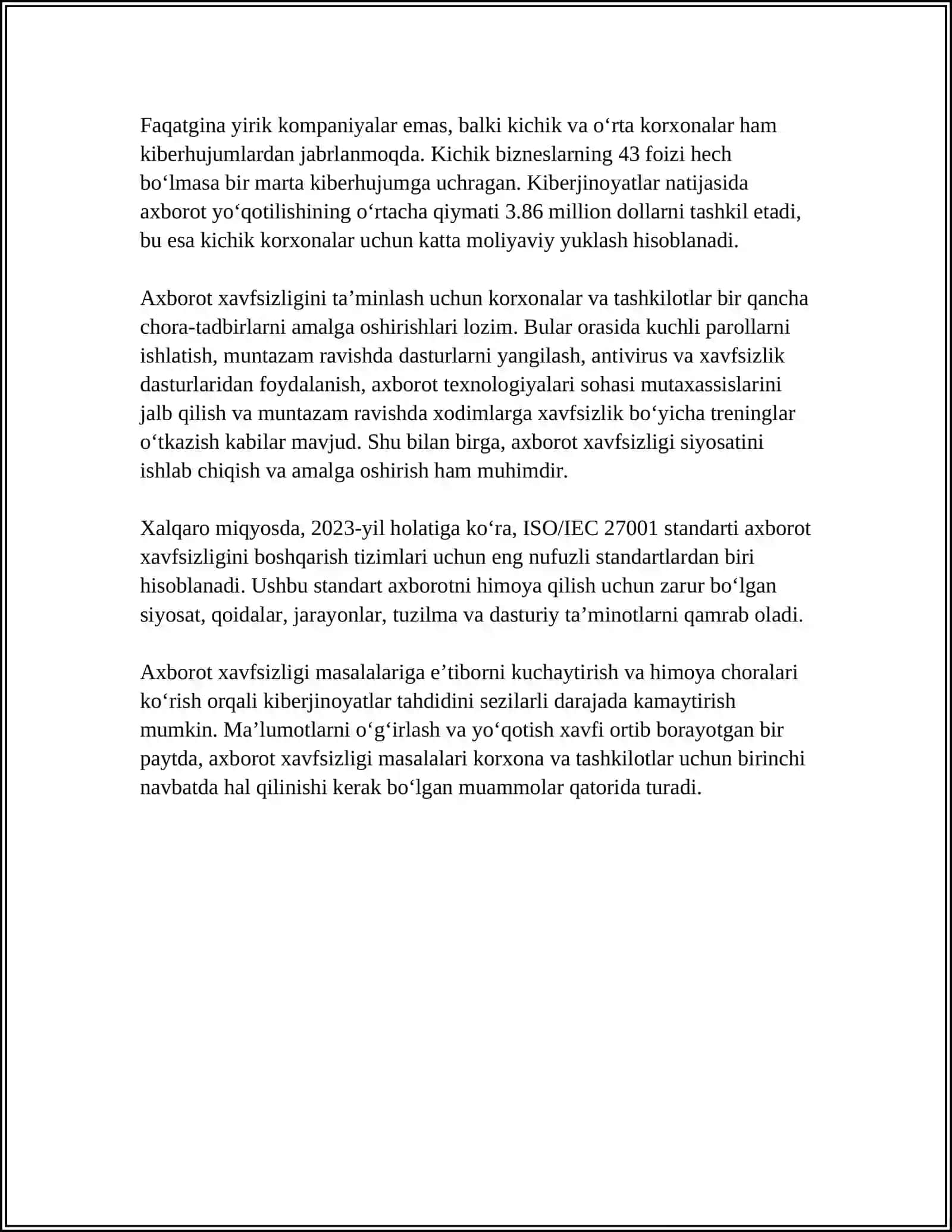 AXBOROT XAVFSIZLIGINI TAʼMINLASHNING GʻOYAVIY NAZARIY ASOSLARI 4