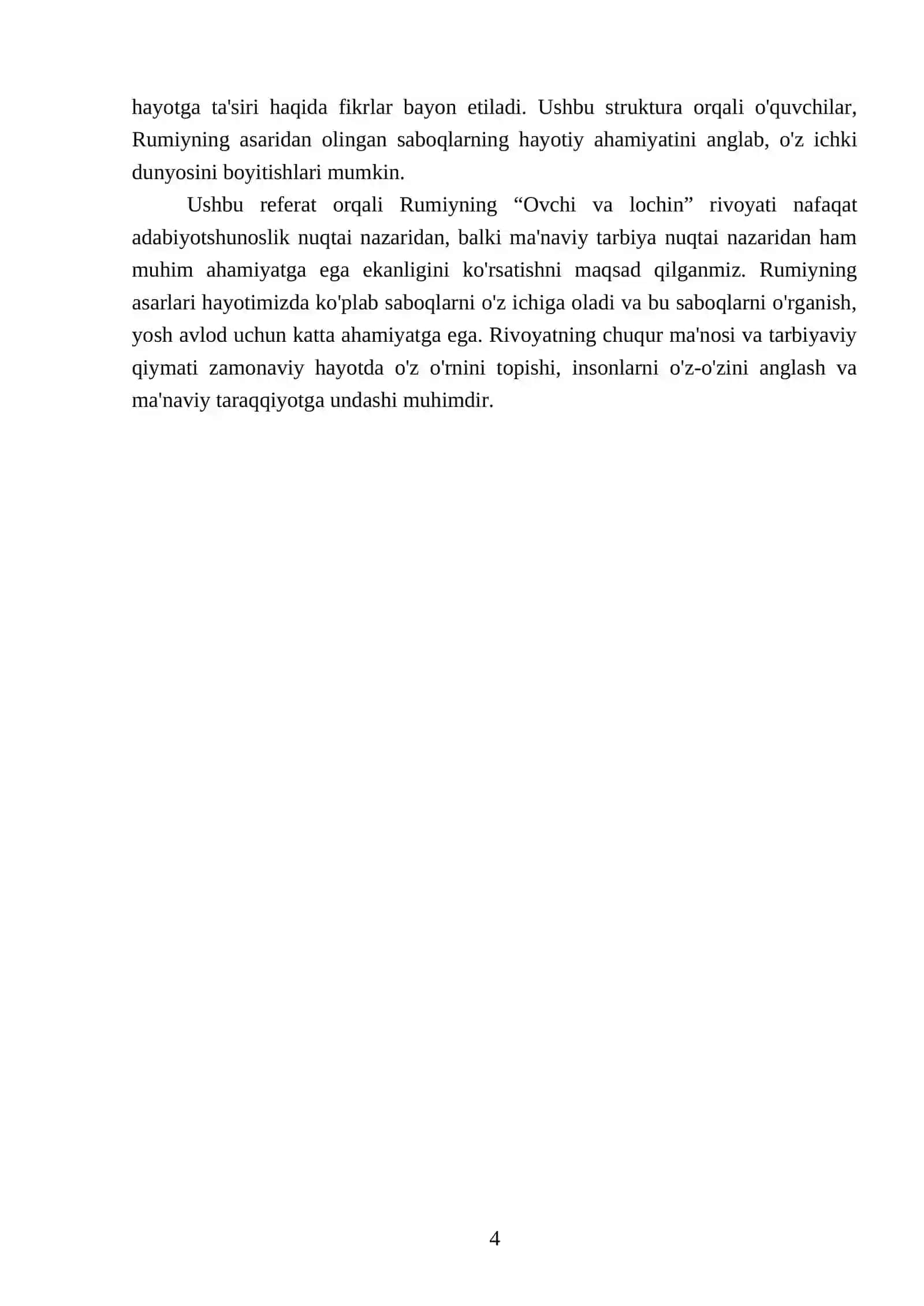 Jaloliddin Rumiyning “Ovchi va lochin” rivoyatining mohiyati va uning tarbiyaviy ahamiyati 4
