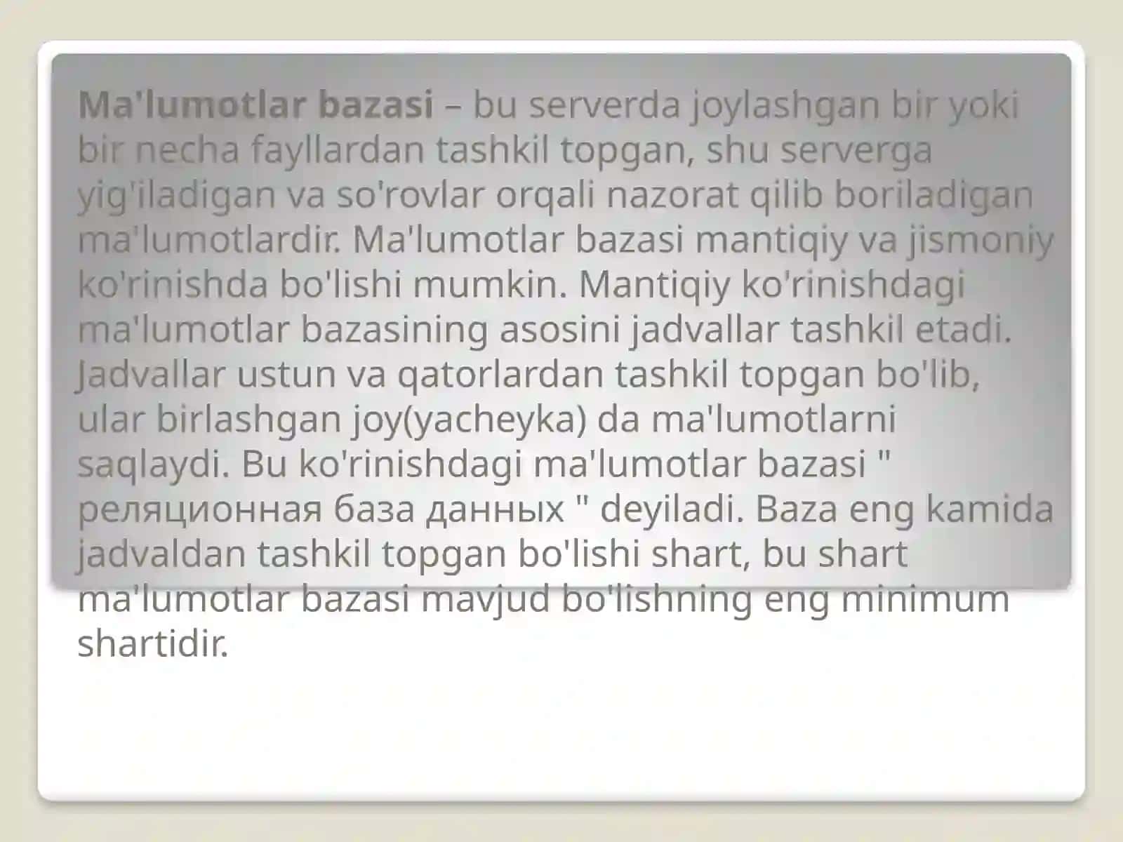 Oracle (Ma’lumotlarbazasini Boshqarish Tizimi) 4