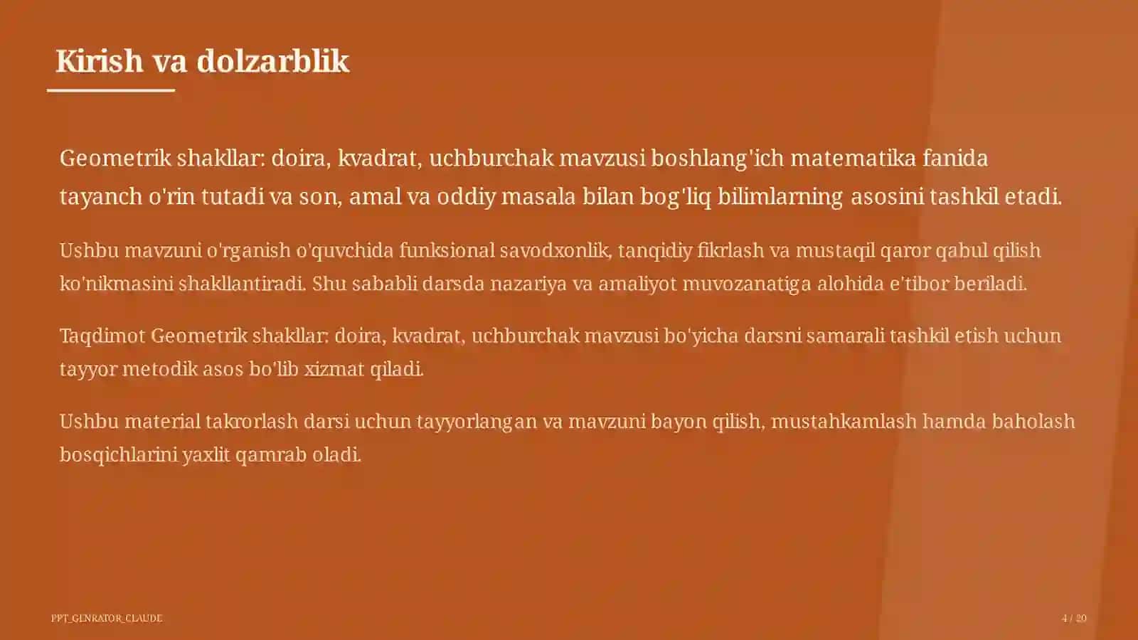 Geometrik shakllar: doira, kvadrat, uchburchak (1-sinf) 4