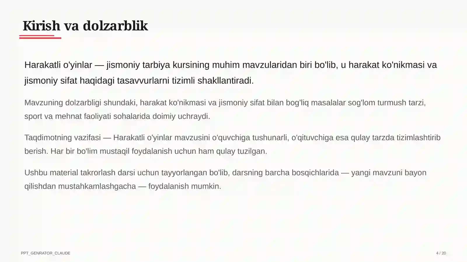 Harakatli o'yinlar (1-sinf) 4