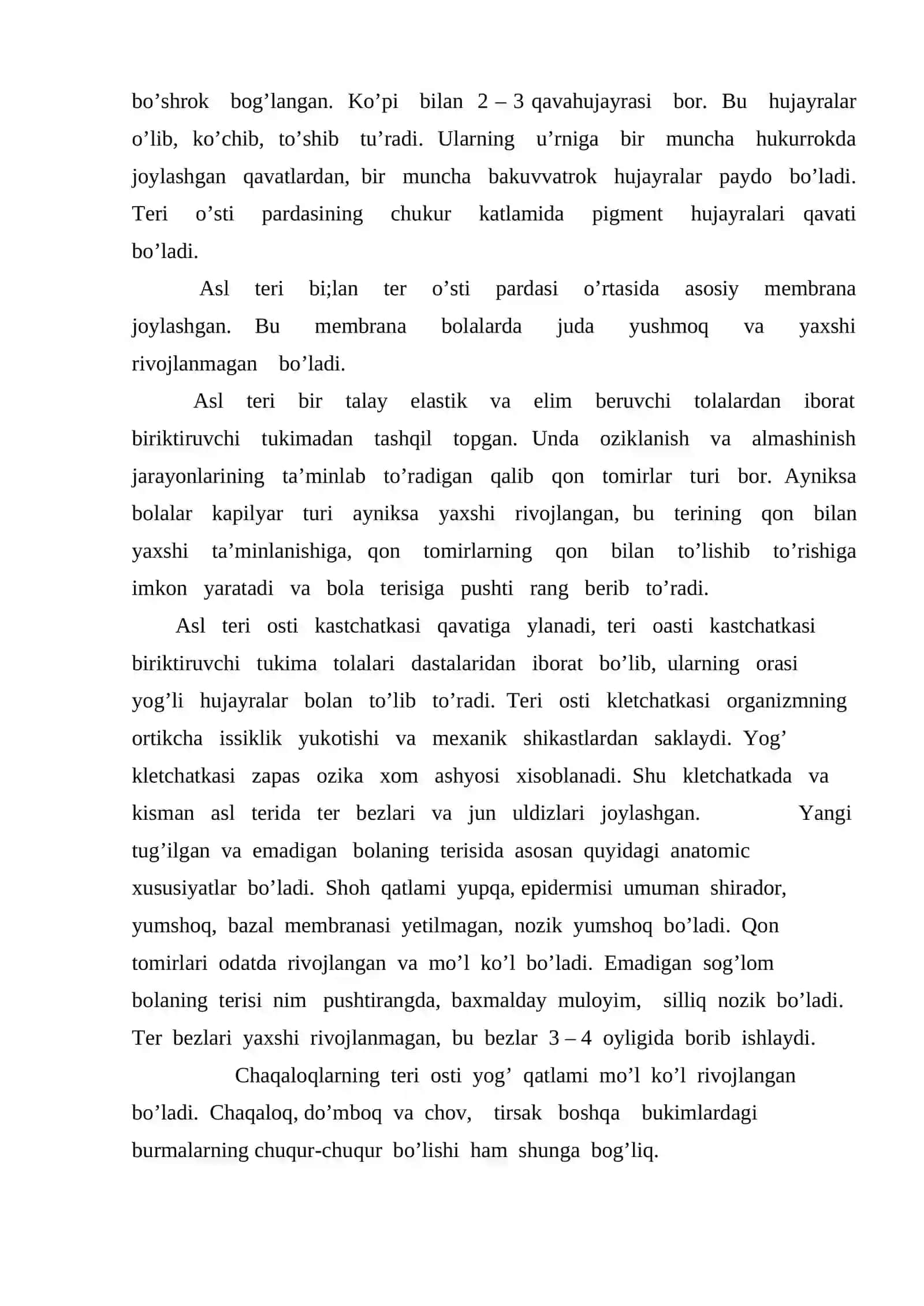 Teri va ayrim organlarning yosh xususiyatlari va gigiyenasi 4