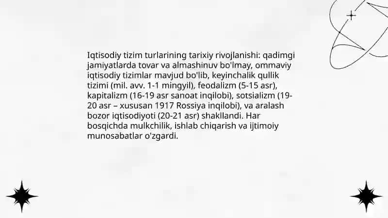 Iqtisodiy tizim turlari 4