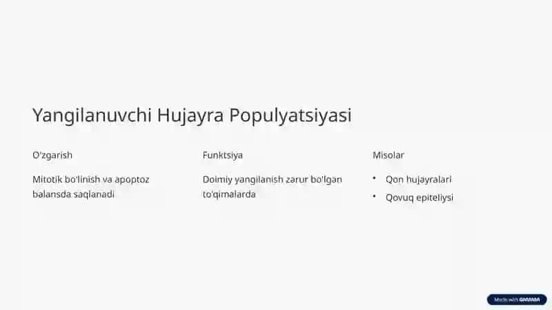 Hujayra Populyatsiyalarining Turlari va Hujayra Oʻlimi 4