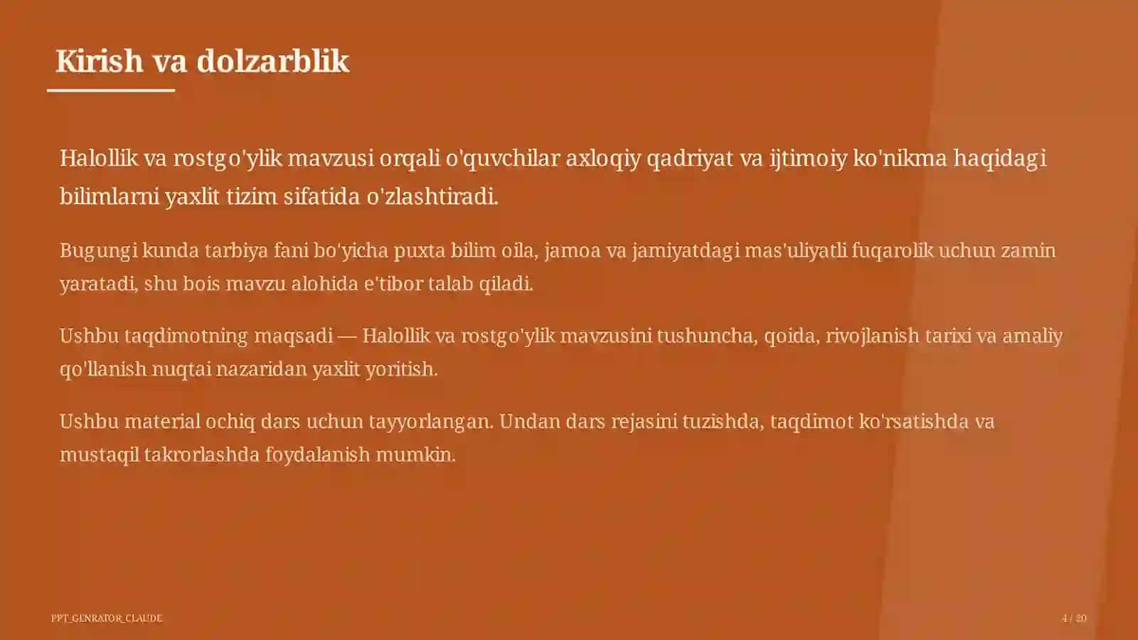Halollik va rostgo'ylik (2-sinf) 4