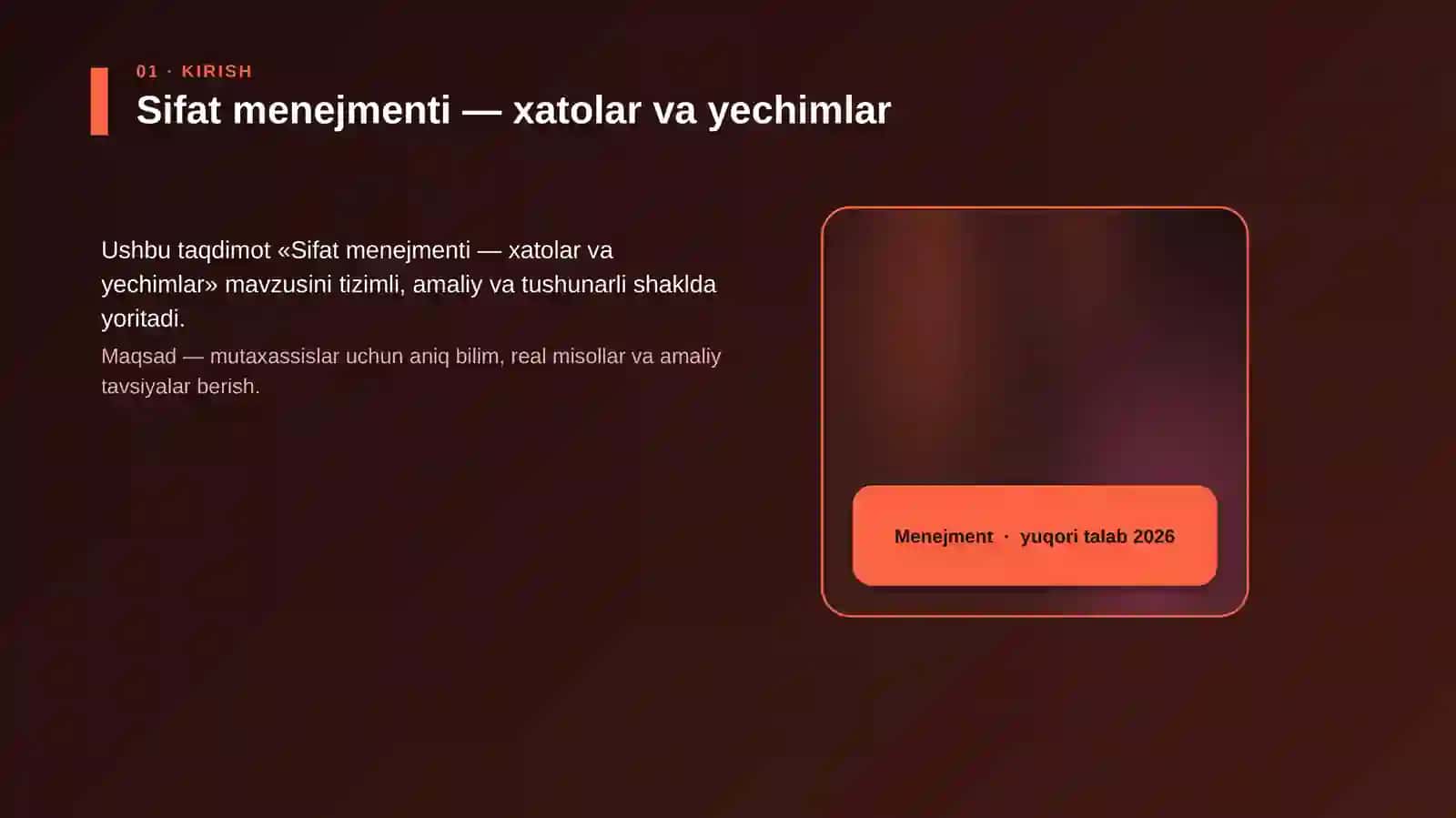 Sifat menejmenti — xatolar va yechimlar 4