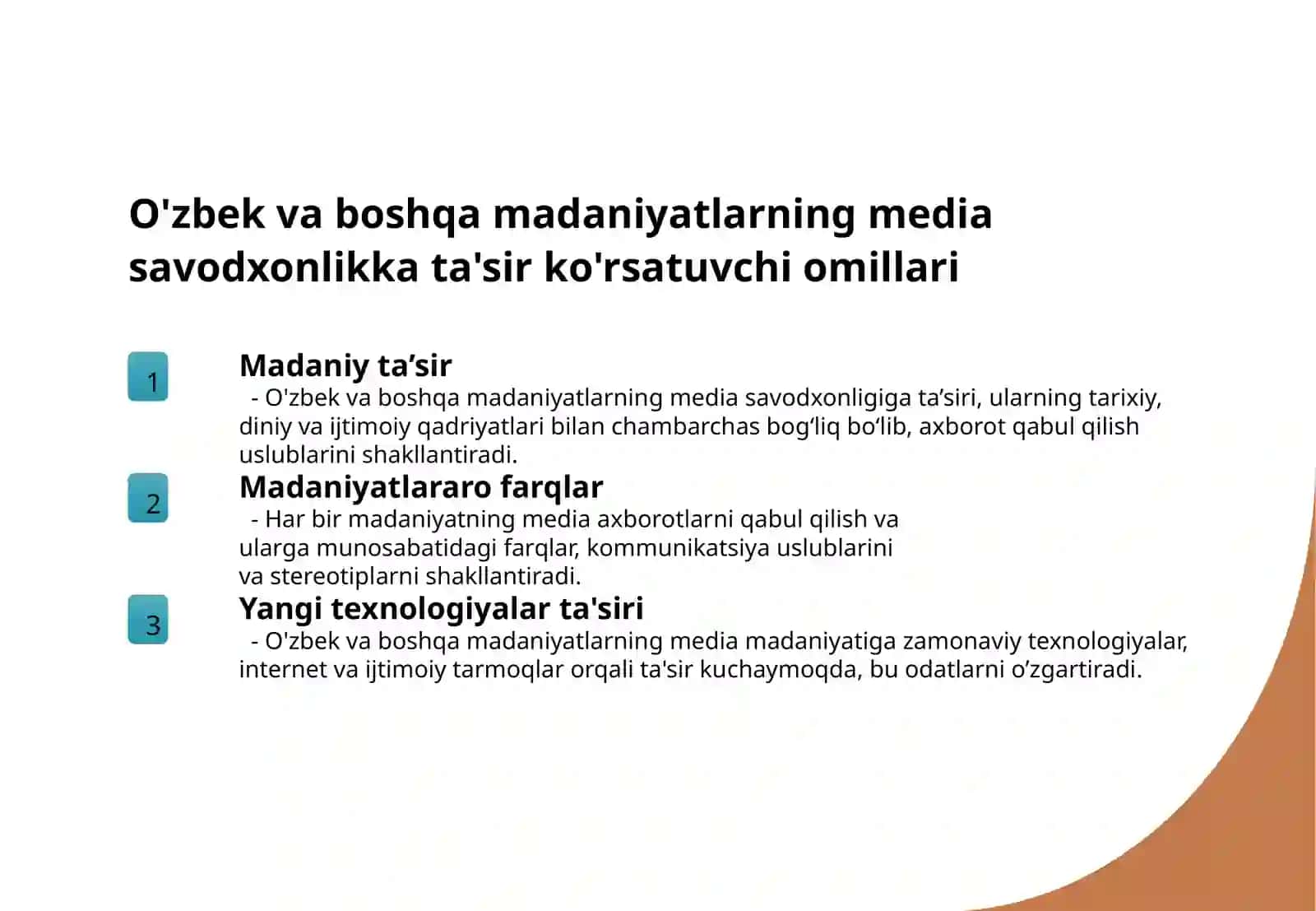 Markaziy Osiyoda mediasavodxonlik darajasiga ta'sir etuvchi omillar 4