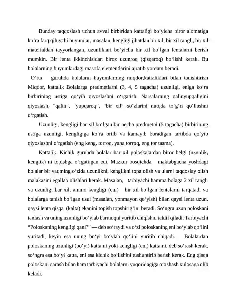 TURLI YOSHDAGI BOLALARDA PREDMETLAR SHAKLI VA ULARNING QISMLARNI TAHLIL QILISH MASHQ QILDIRISH MASHG'ULOT ISHLANMASINI TUZISH 4