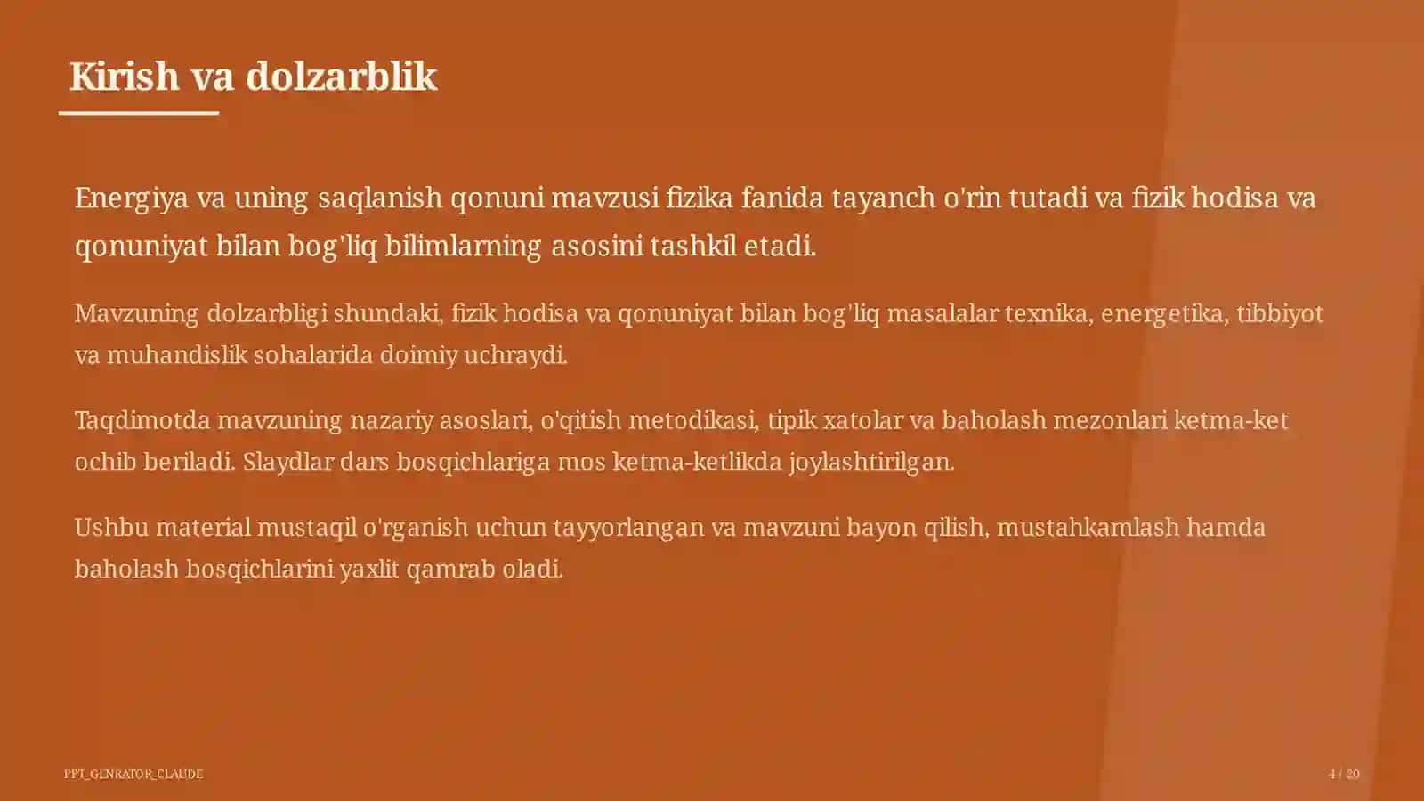 Energiya va uning saqlanish qonuni (7-sinf) 4