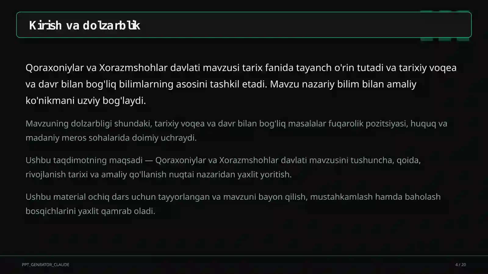 Qoraxoniylar va Xorazmshohlar davlati (7-sinf) 4