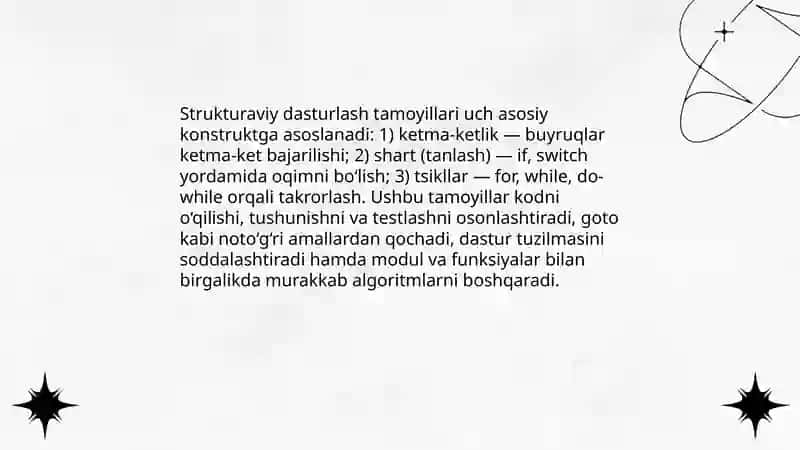 Strukturaviy Dasturlash Nazariyasi 4