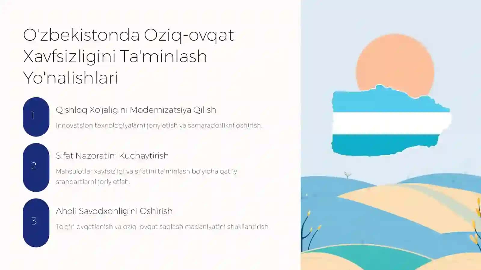 Aholining Oziq-ovqat Xavfsizligini Ta'minlash: Bugungi Kun Talablari 4