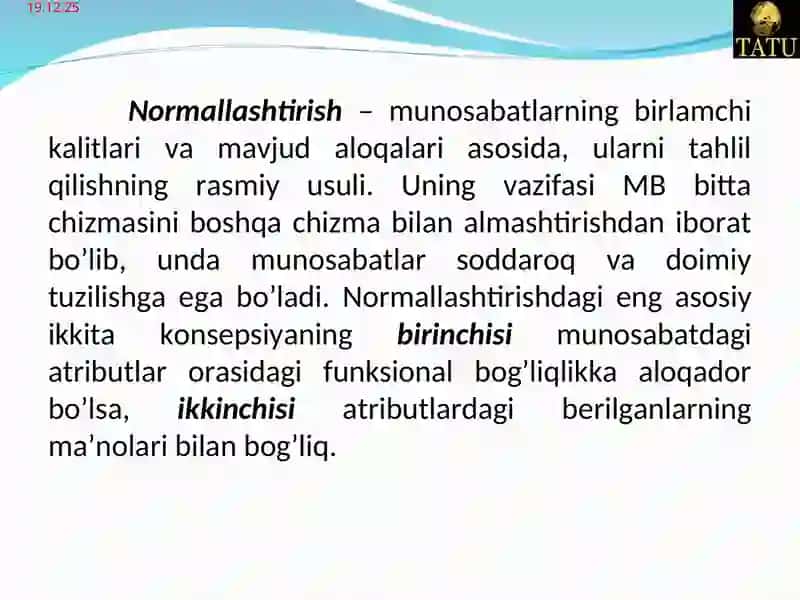 Ma’lumotlar bazasini boshqarish tizimi 4
