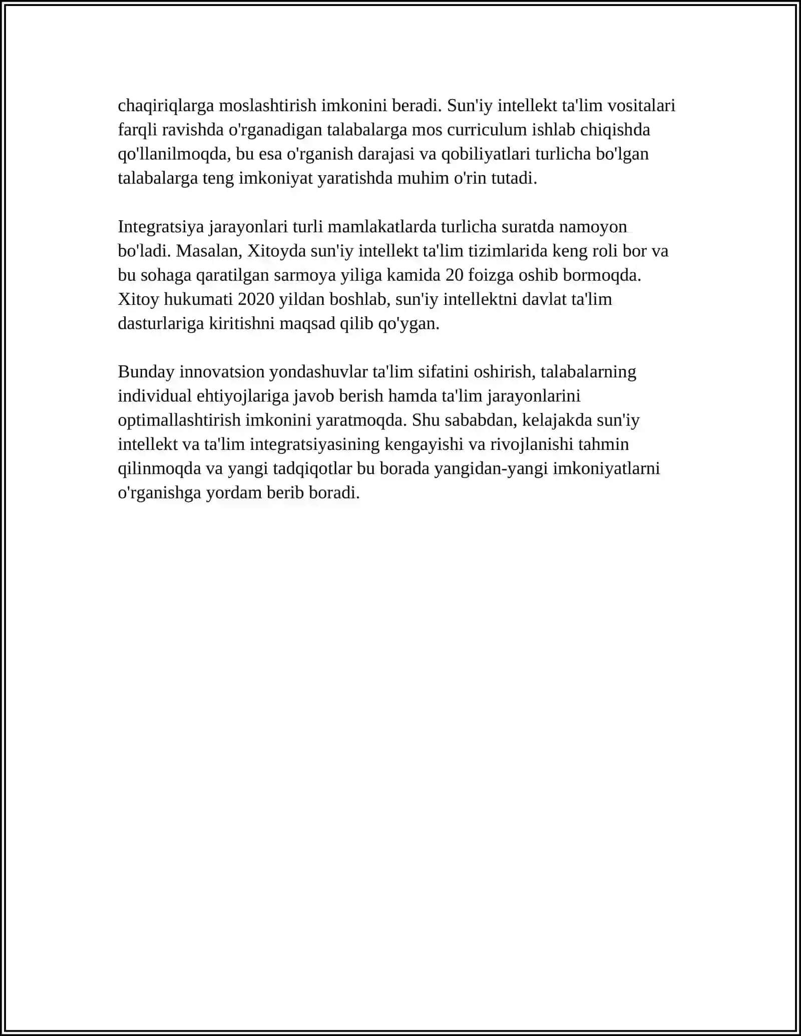 TEXNALOGIYA FANI DARSLARIGA INTEGRATSION YONDASHUV 4