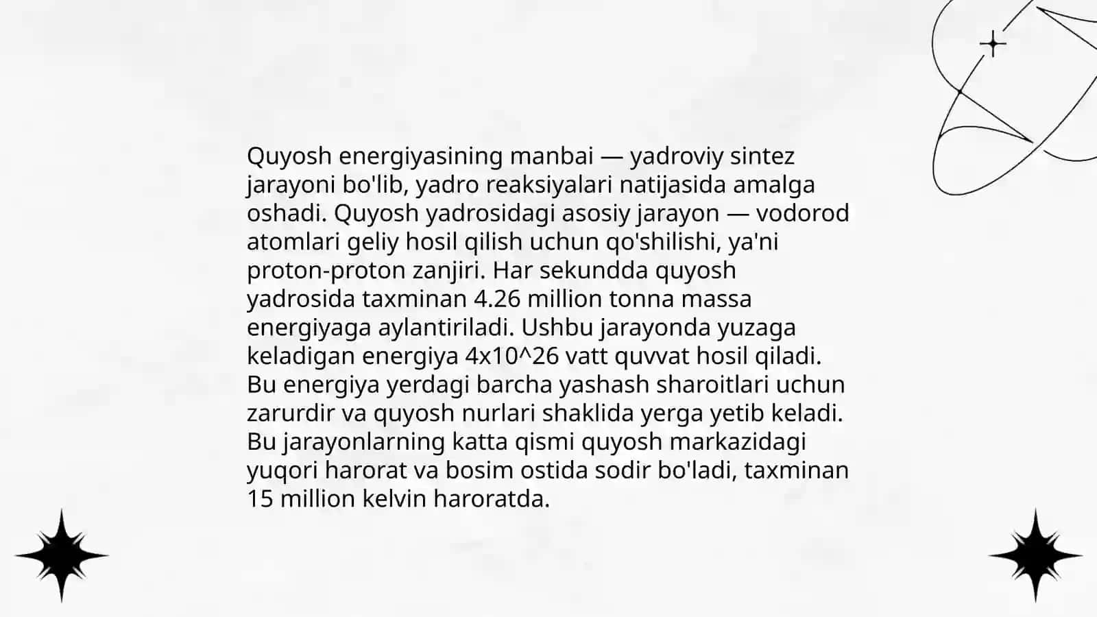 Quyosh haqidagi umumiy ma'lumotlar 4