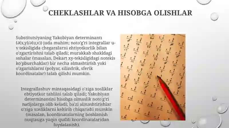 Ikki karrali integralni hisoblashda almashtirish usuli 4