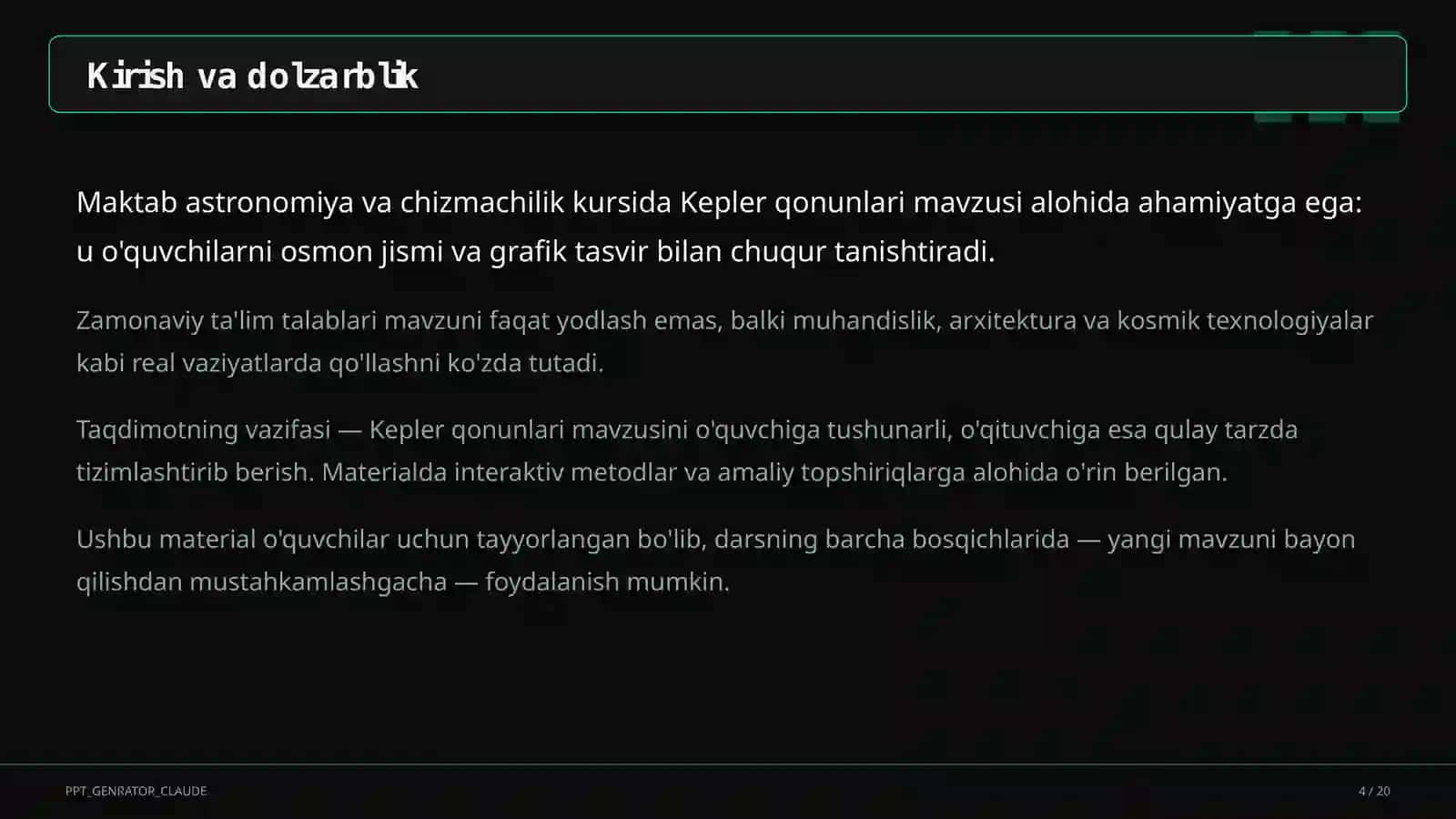Kepler qonunlari (10-sinf) 4