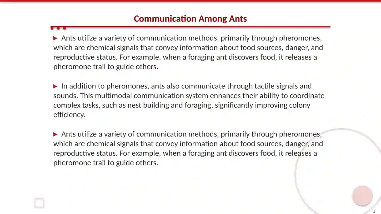 Collective Intelligence in Animals (ants) 4