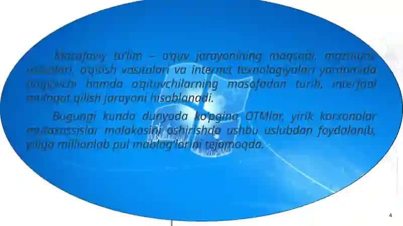 Masofaviy ta'lim tizimi va o'qitishning texnik vositalari 4