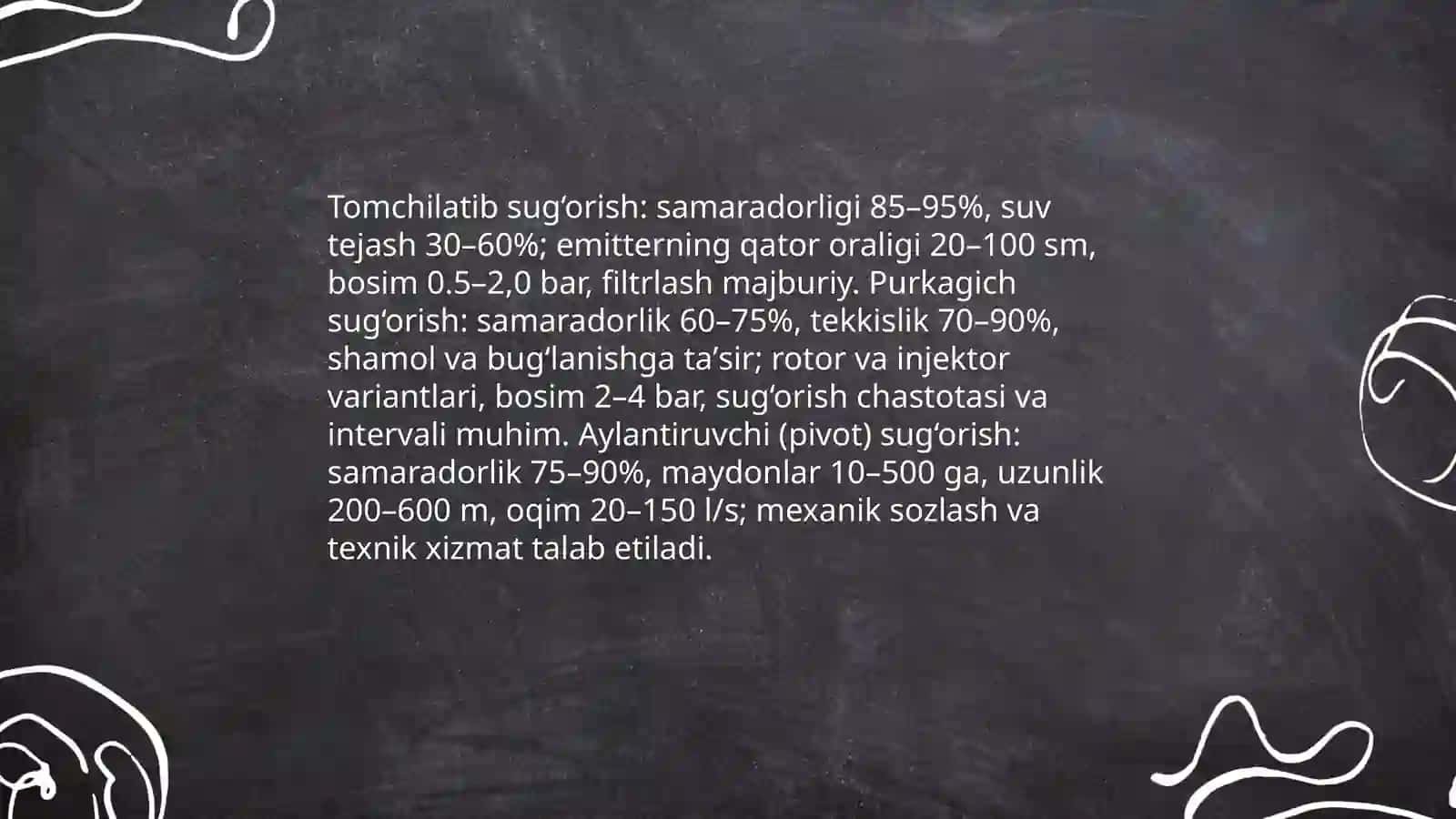 Agrobiznesda suv resursladidan foydalanishni tashkil etish 4