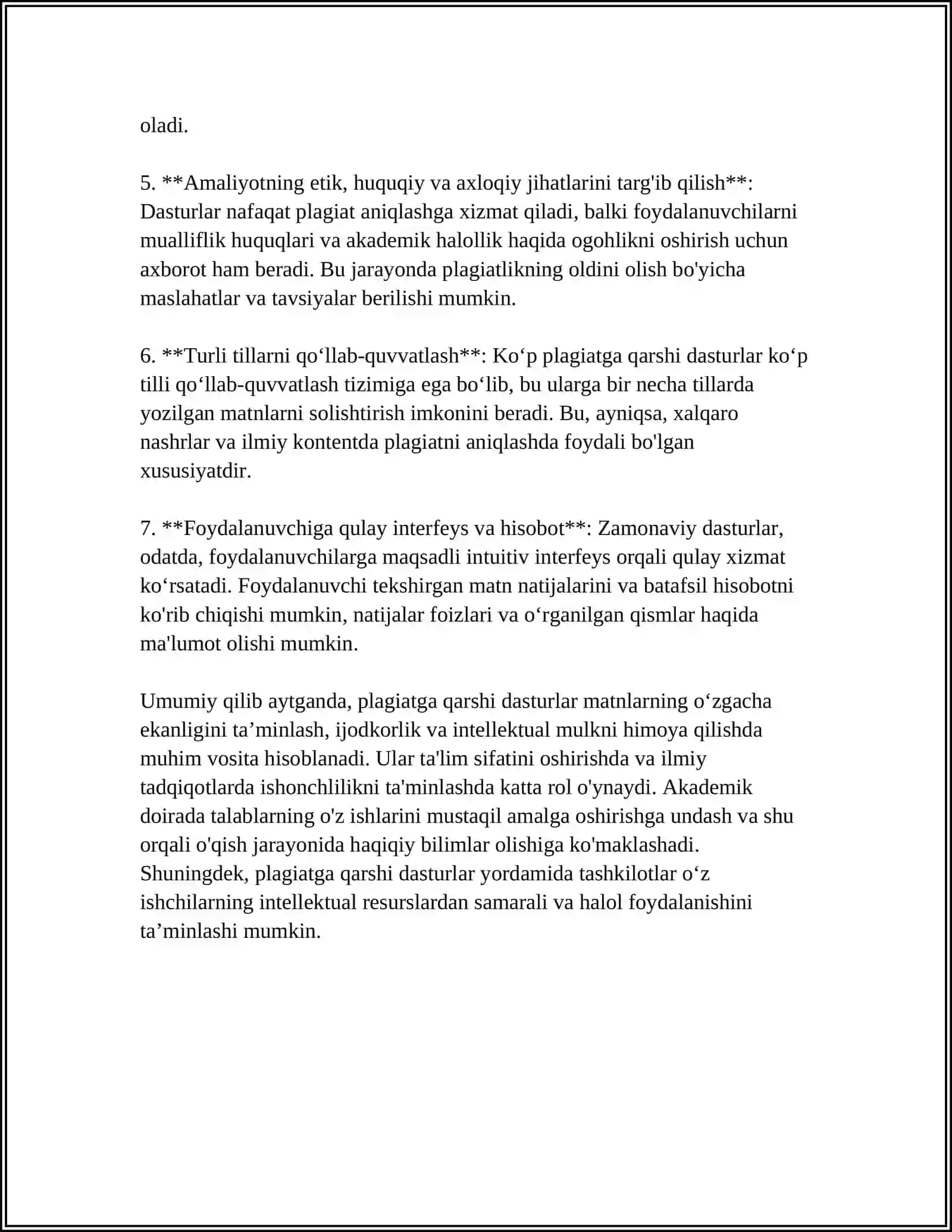 PLAGIATGA QARSHI DASTURLAR BILAN TANISHISH 4