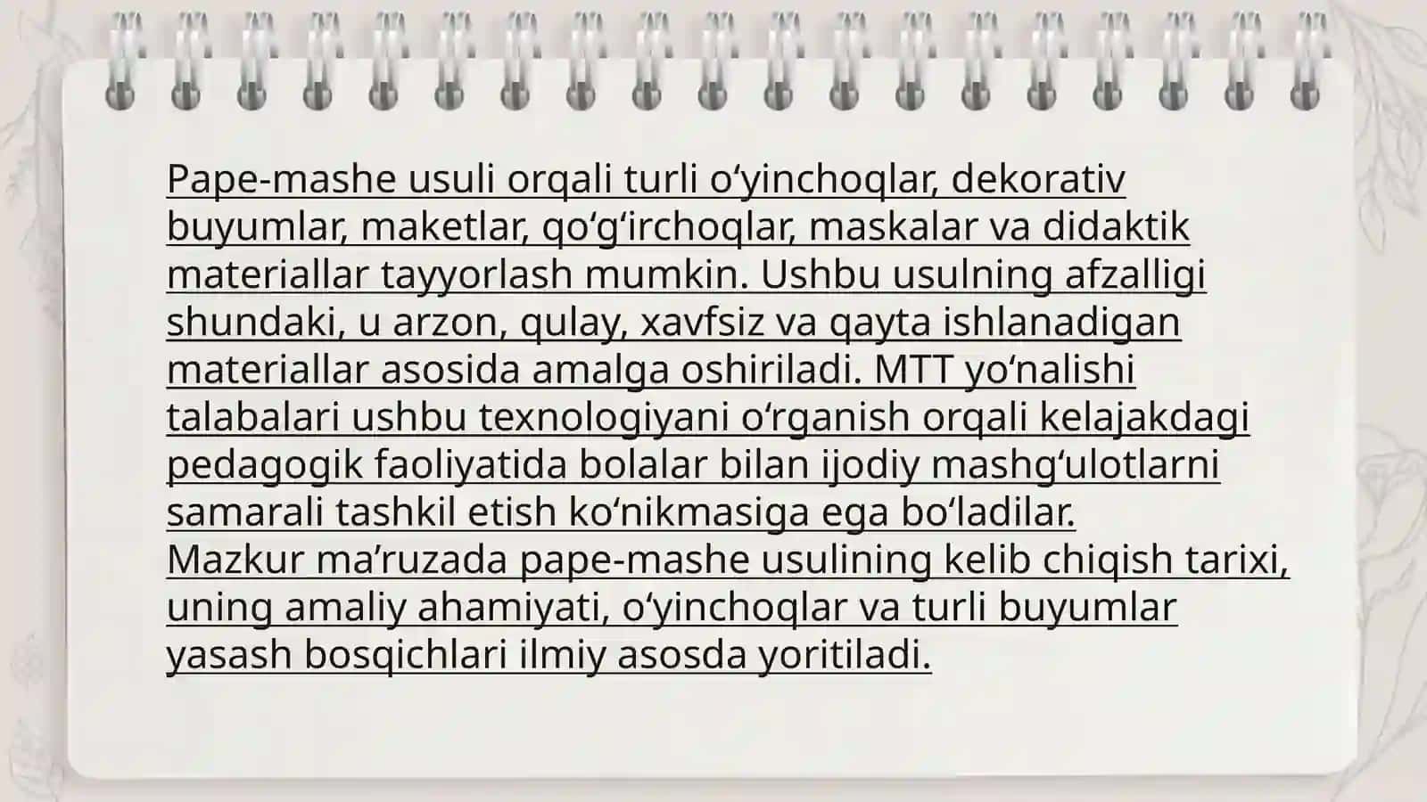 PAPE-MASHEUSULIDA O‘YINCHOQLAR VA TURLI BUYUMLAR YASASH 4