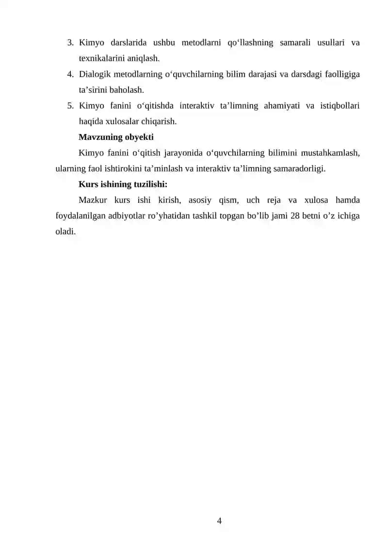 Dialogik metodlar suhbat, seminar, disput tushunchalari va ularning kimyo darslarida qo‘llanilishi 4