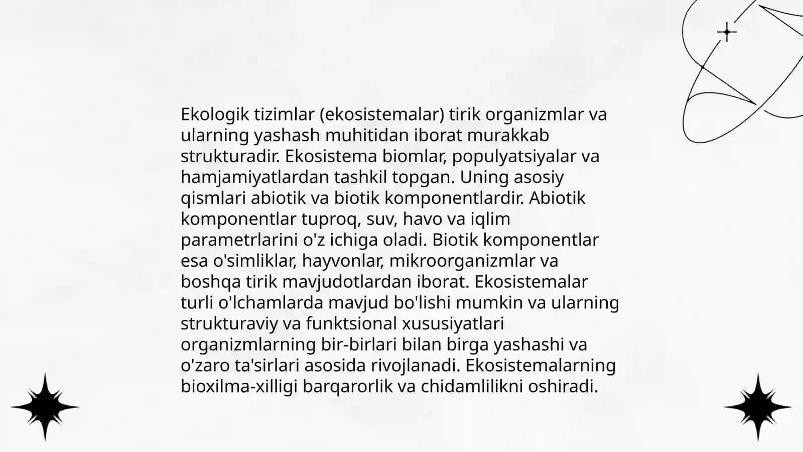 Ekologiya tushunchasi, ekologik ta'lim berish davlat standardlari 4