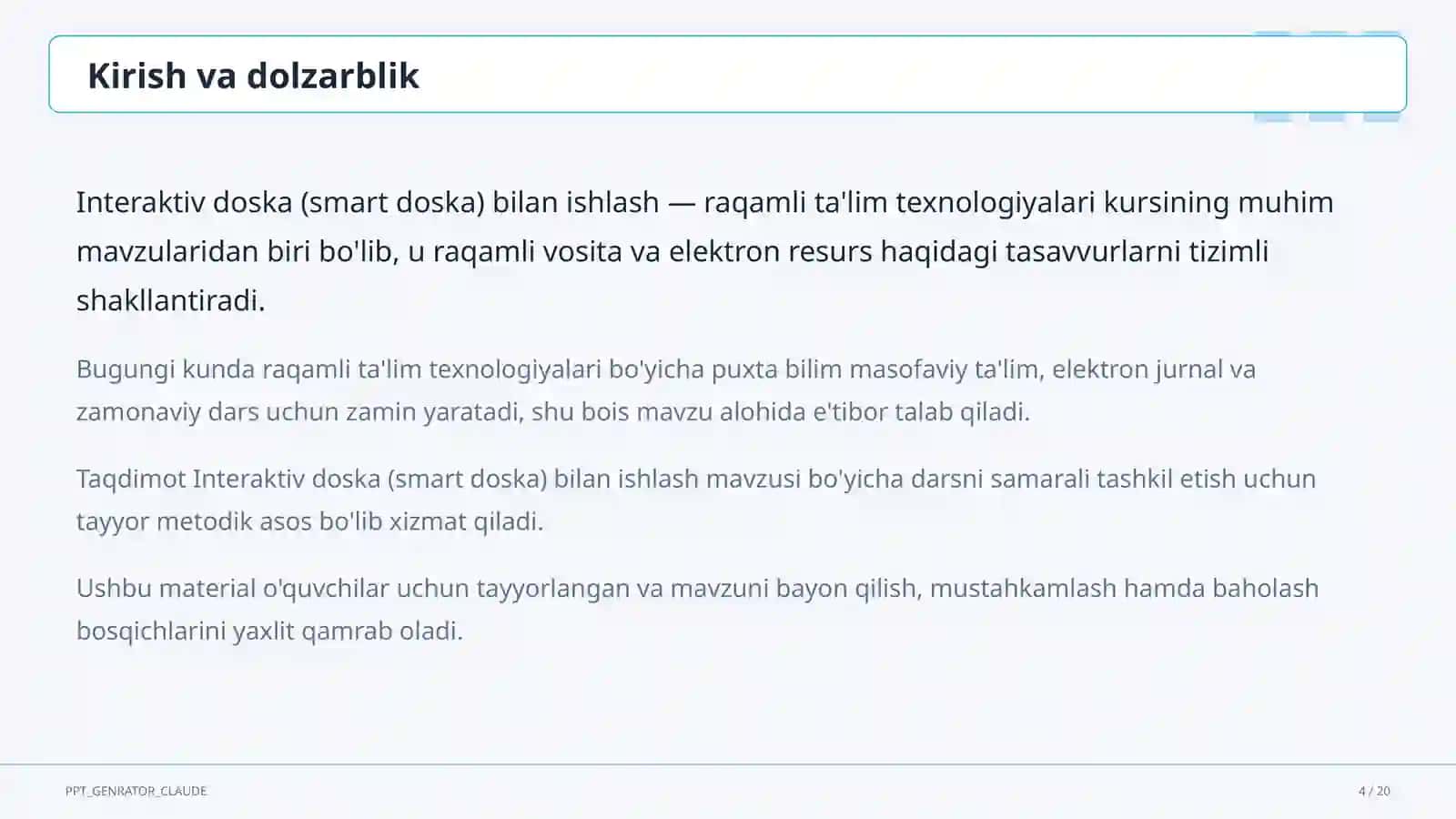Interaktiv doska (smart doska) bilan ishlash 4