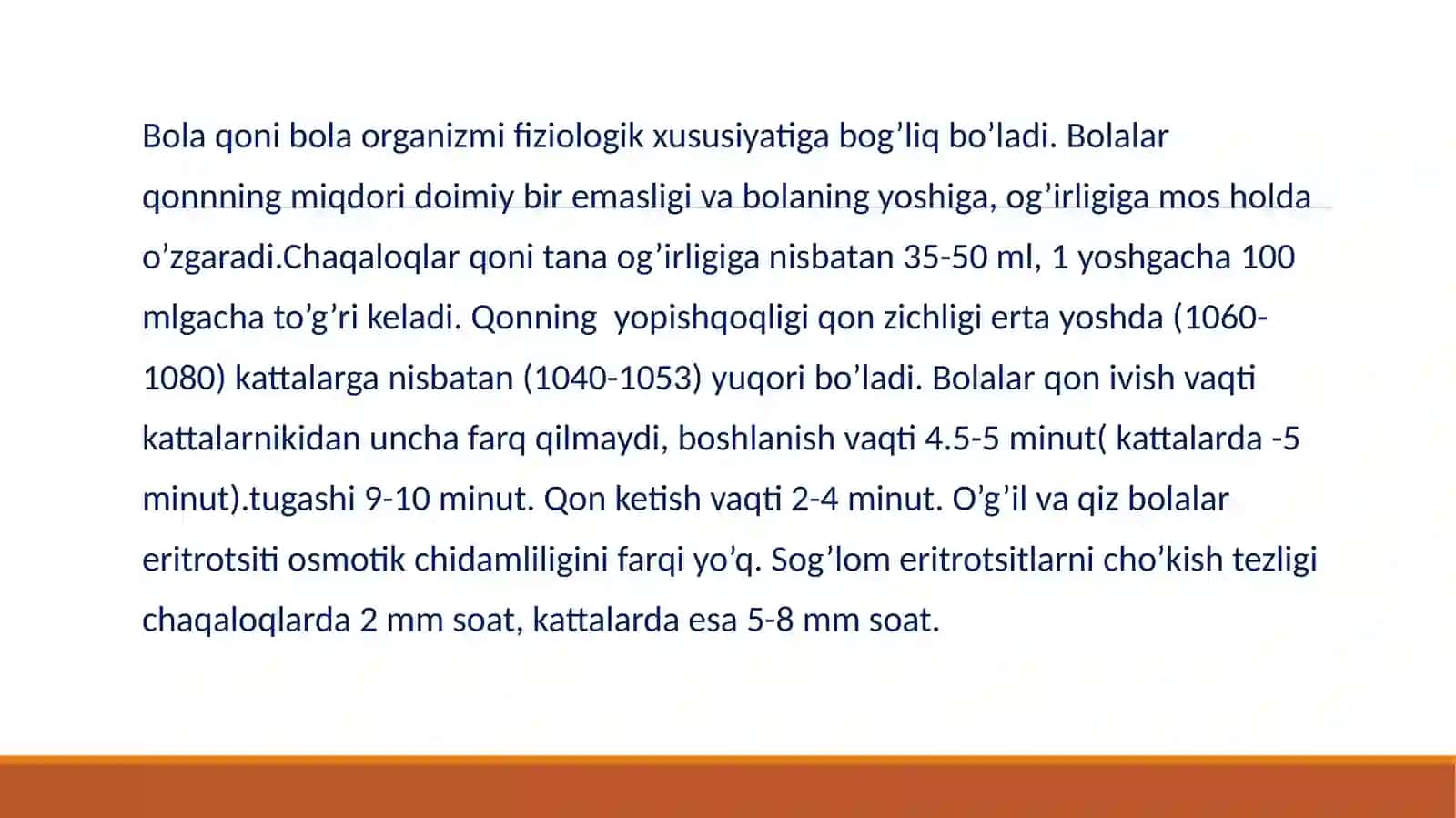 Bolalarda qon va qon yaratuvchi a'zolar anatomo-fiziologik hususiyatlari 4