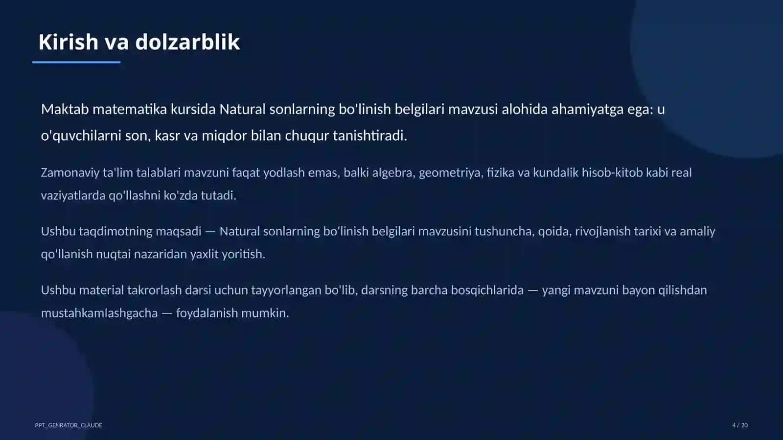 Natural sonlarning bo'linish belgilari (5-sinf) 4