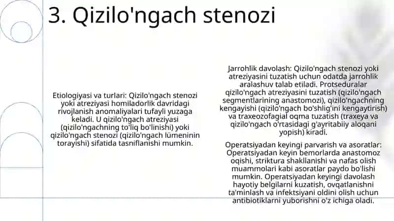Qizilo'Gach Stenozlari Va Atreziyalarda Operatsiyalar 4