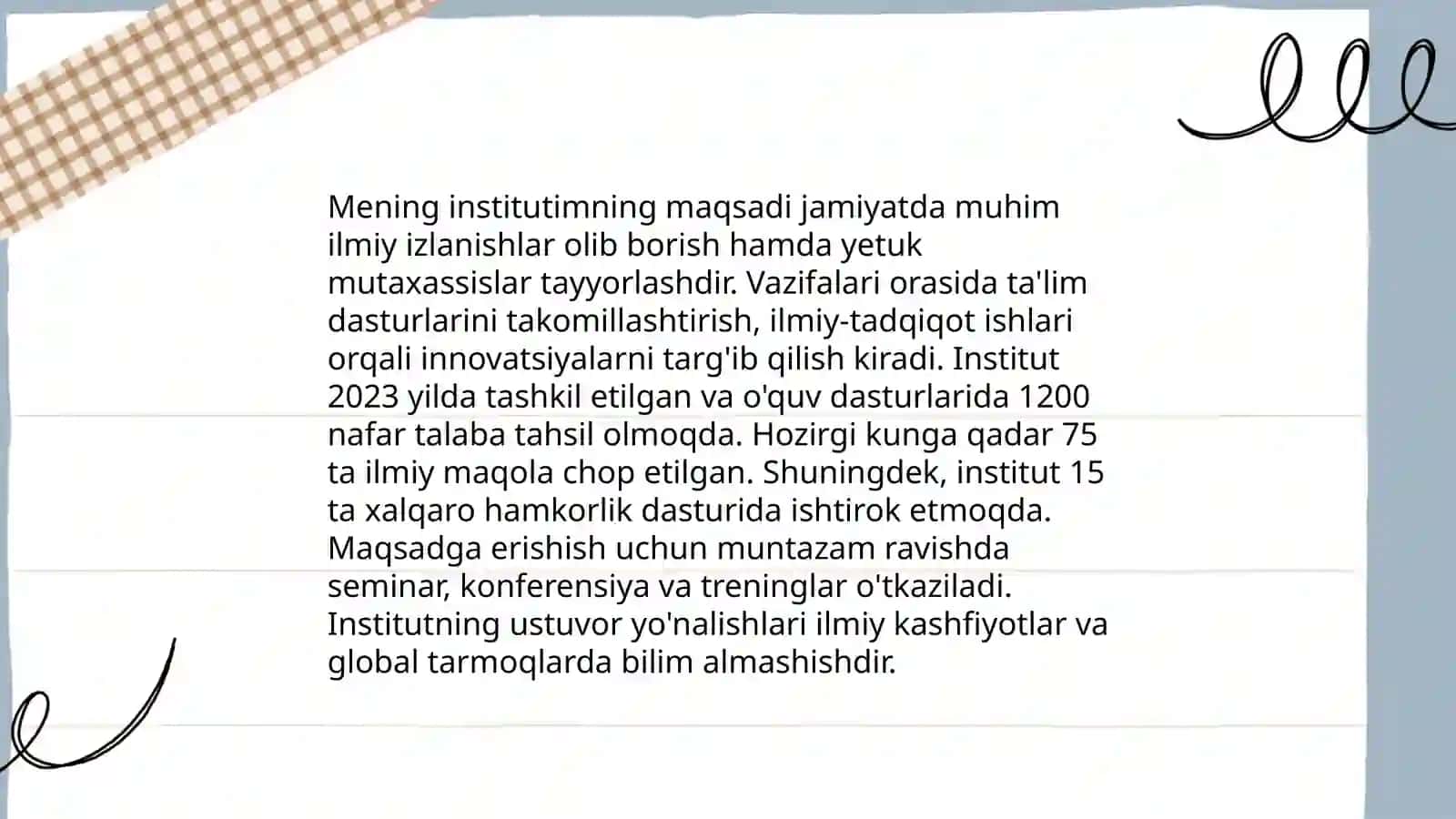 Mening institutim 4